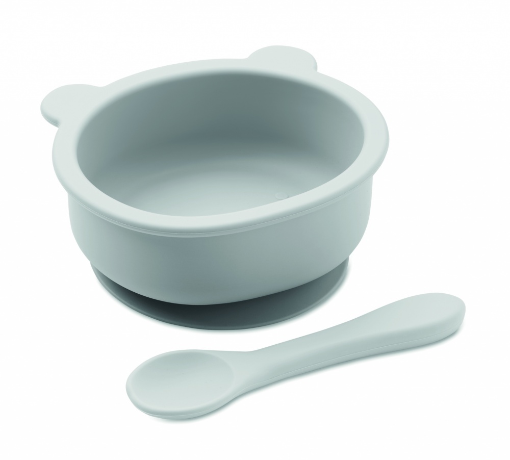 Logo trade corporate gifts image of: Silicone spoon, bowl baby set