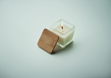 Logo trade promotional giveaways image of: Squared fragranced candle 50gr