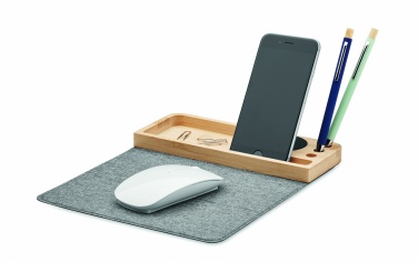 Logo trade corporate gift photo of: Wireless charger in bamboo 15W