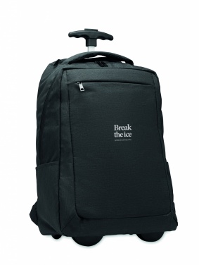 Logo trade corporate gifts picture of: A portable backpack trolley with wheels, made of 600D RPET polyester