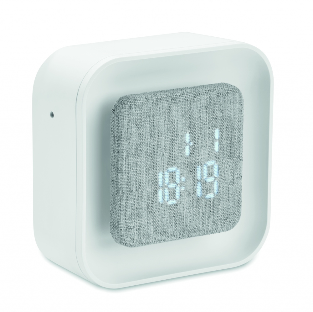 Logo trade corporate gifts picture of: Recycled ABS/RPET alarm clock