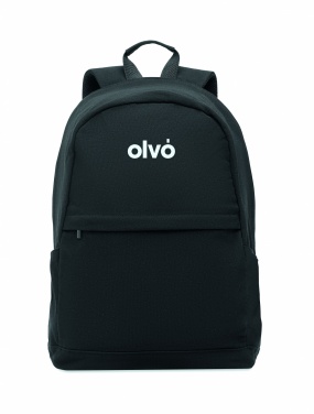 Logo trade promotional giveaways picture of: A 15-inch laptop backpack made of recycled pre-consumer cotton and recycled polyester with customizable printing.