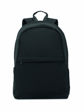 Logo trade promotional items image of: A 15-inch laptop backpack made of recycled pre-consumer cotton and recycled polyester with customizable printing.