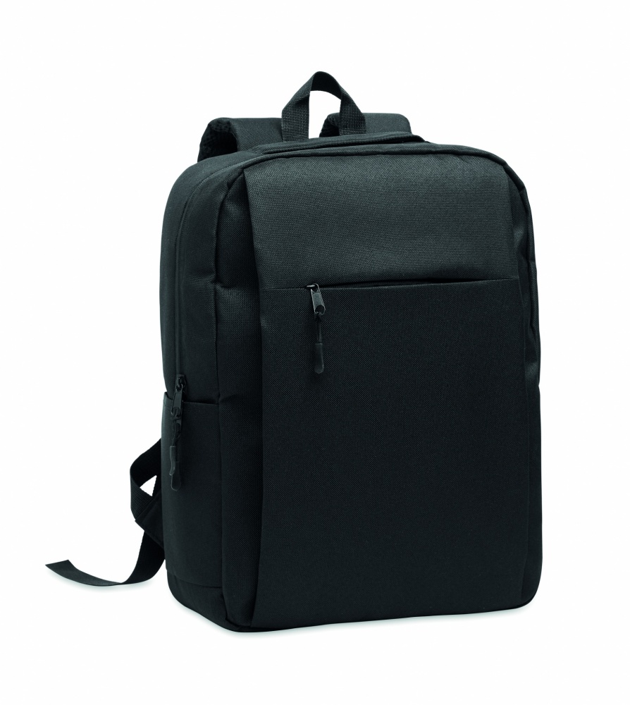 Logo trade promotional giveaways picture of: Slim 15 inch laptop backpack made of 600D RPET polyester with a 210D lining and customizable printing