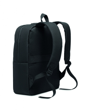 Logo trade promotional giveaway photo of: Slim 15 inch laptop backpack made of 600D RPET polyester with a 210D lining and customizable printing