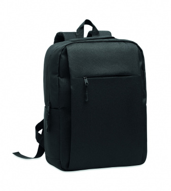 Logo trade promotional gifts image of: Slim 15 inch laptop backpack made of 600D RPET polyester with a 210D lining and customizable printing