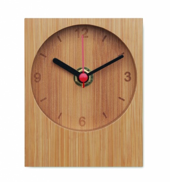 Logo trade business gifts image of: Bamboo table clock