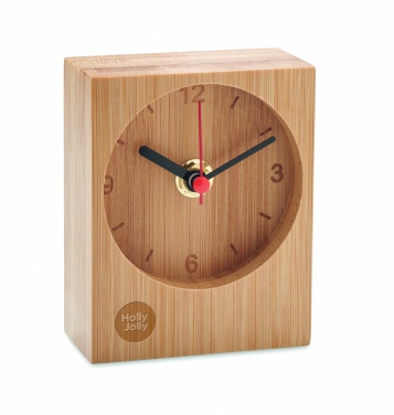 Logo trade corporate gifts image of: Bamboo table clock