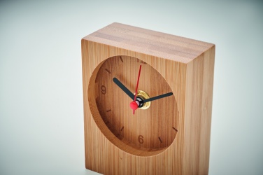 Logo trade promotional items image of: Bamboo table clock