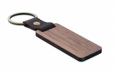 Logotrade promotional merchandise photo of: Key ring in walnut and PU Kokkola