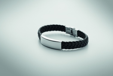 Logo trade promotional giveaways picture of: Braided faux leather bracelet