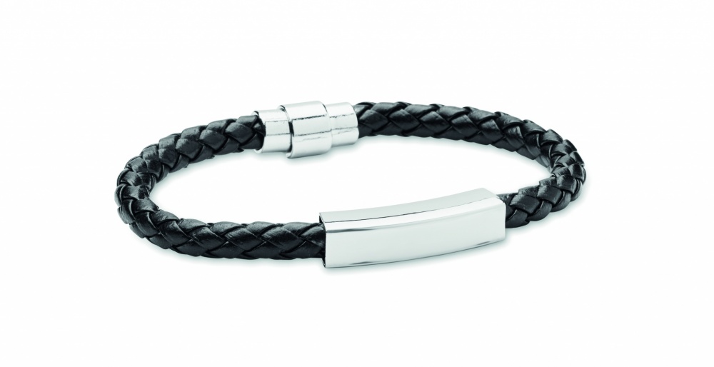 Logo trade promotional products picture of: Braided faux leather bracelet