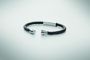 Logo trade corporate gift photo of: Braided faux leather bracelet