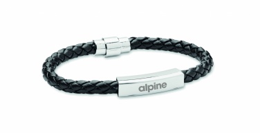 Logo trade corporate gift photo of: Braided faux leather bracelet