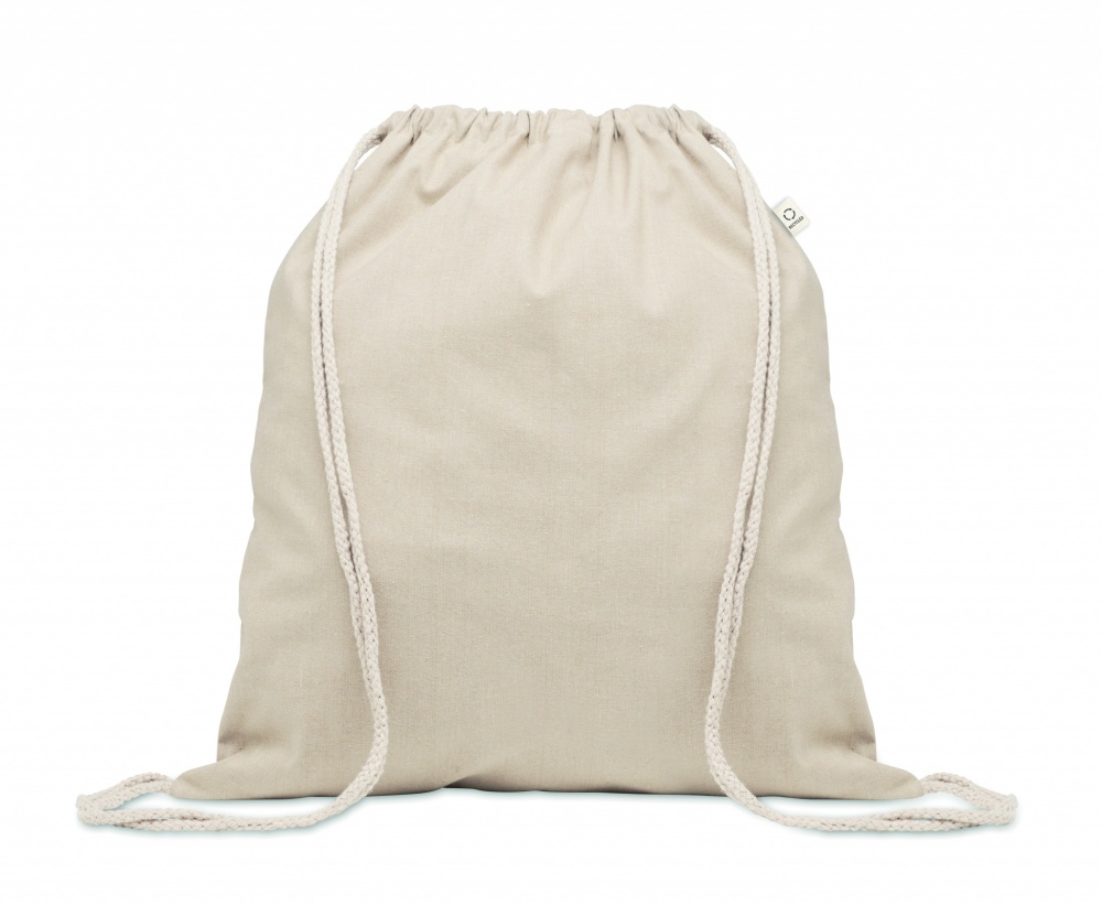 Logo trade promotional merchandise photo of: Recycled cotton drawstring bag