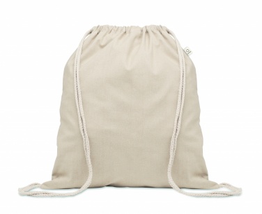 Logo trade promotional giveaways image of: Recycled cotton drawstring bag