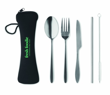 Logo trade promotional giveaways image of: Cutlery set stainless steel