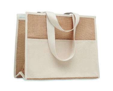 Logo trade corporate gifts picture of: Jute and canvas cooler bag