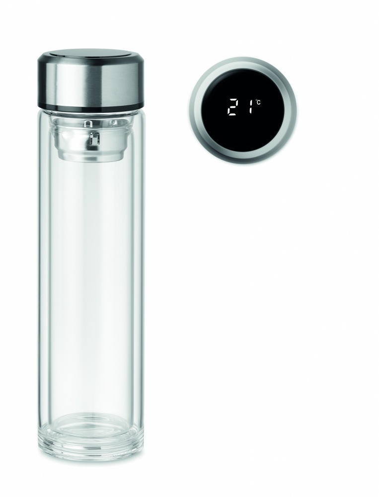 Logo trade corporate gifts picture of: Bottle with touch thermometer