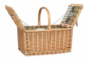 Logo trade advertising product photo of: Wicker picnic basket 4 people