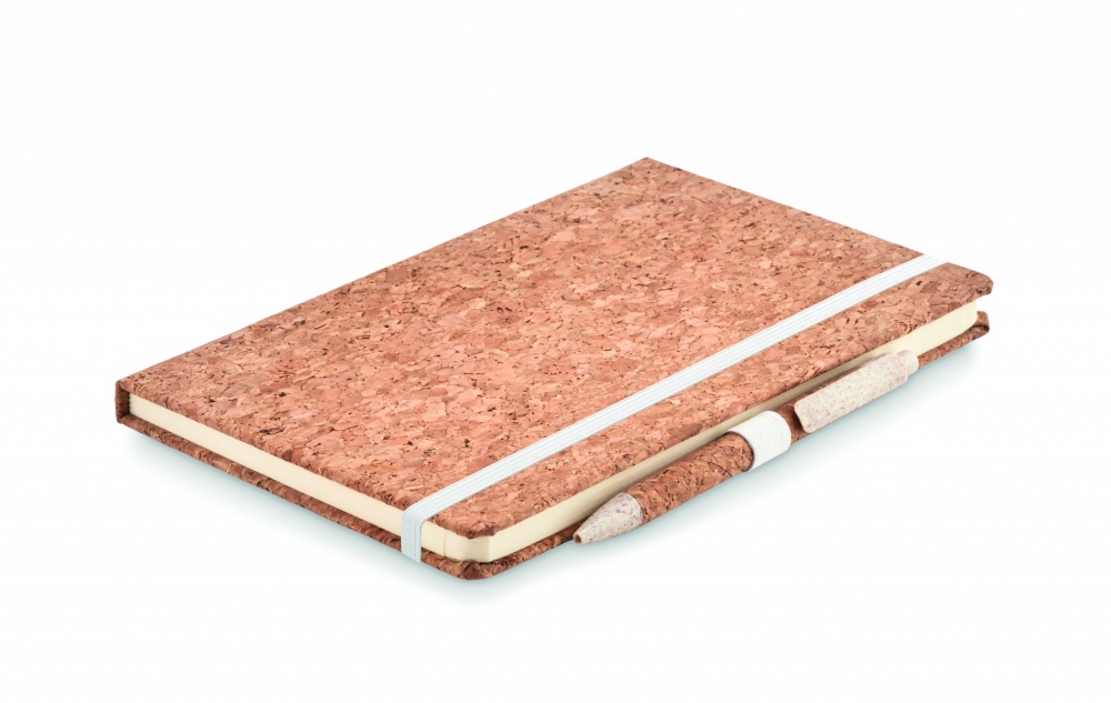 Logo trade promotional products picture of: A5 cork notebook with pen