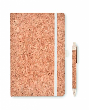 Logo trade promotional gifts image of: A5 cork notebook with pen