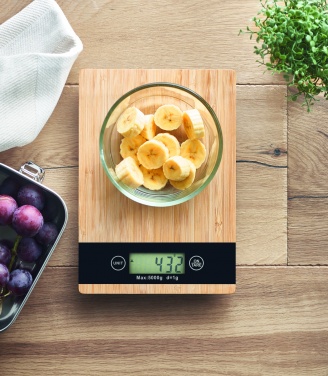 Logo trade promotional merchandise photo of: Bamboo digital kitchen scales