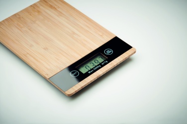 Logo trade business gifts image of: Bamboo digital kitchen scales