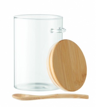 Logotrade promotional product picture of: Glass jar with spoon 600 ml