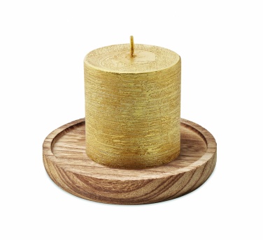 Logotrade corporate gift image of: Candle on round wooden base