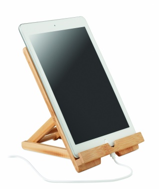 Logo trade promotional gift photo of: Bamboo tablet stand TUANUI