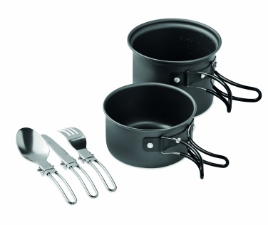 Logo trade promotional item photo of: 2 camping pots with cutlery