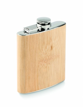 Logotrade promotional gift picture of: Bamboo slim hip flask 170ml