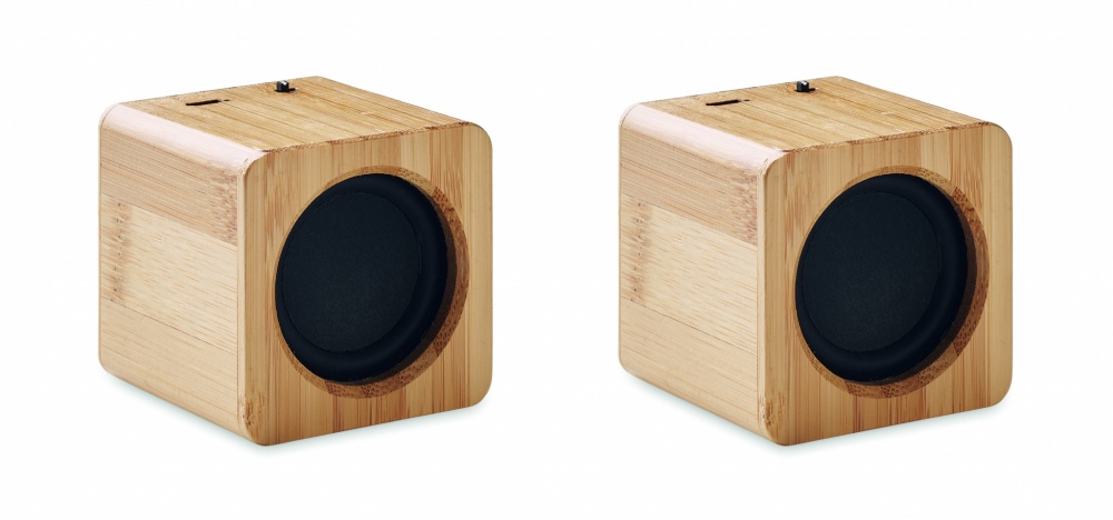 Logotrade promotional gift image of: Set of Bamboo wireless speaker