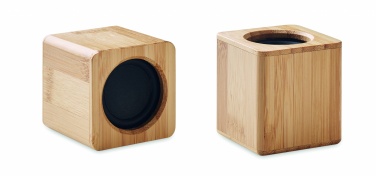 Logo trade promotional merchandise picture of: Set of Bamboo wireless speaker