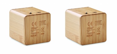 Logo trade promotional giveaways picture of: Set of Bamboo wireless speaker