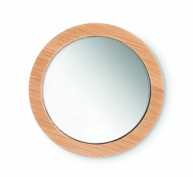 Logo trade promotional merchandise photo of: Bamboo make-up mirror