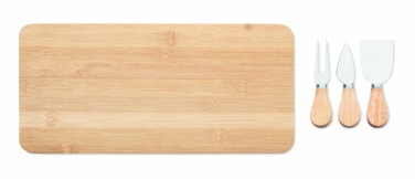 Logo trade promotional merchandise photo of: Bamboo Cheese board set Leipzig