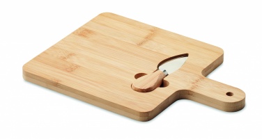 Logo trade business gift photo of: Cheese board set in bamboo Bremen