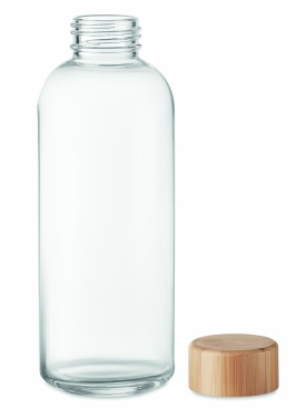 Logo trade promotional merchandise photo of: Glass bottle 650ml bamboo lid