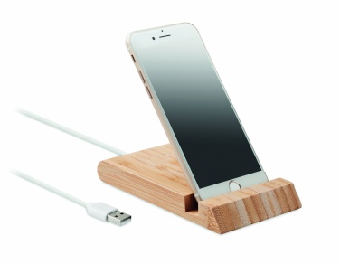 Logotrade business gift image of: Bamboo wireless charger  10W ODOS