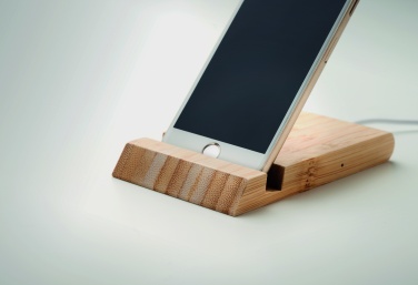 Logo trade promotional gifts picture of: Bamboo wireless charger  10W ODOS