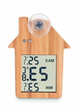 Logo trade promotional products image of: Bamboo weather station HISA