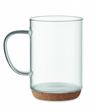 Logo trade promotional product photo of: Glass mug 400ml with cork base