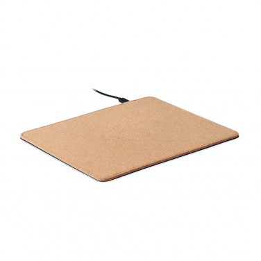 Logotrade corporate gift picture of: Cork mouse mat charger 15W