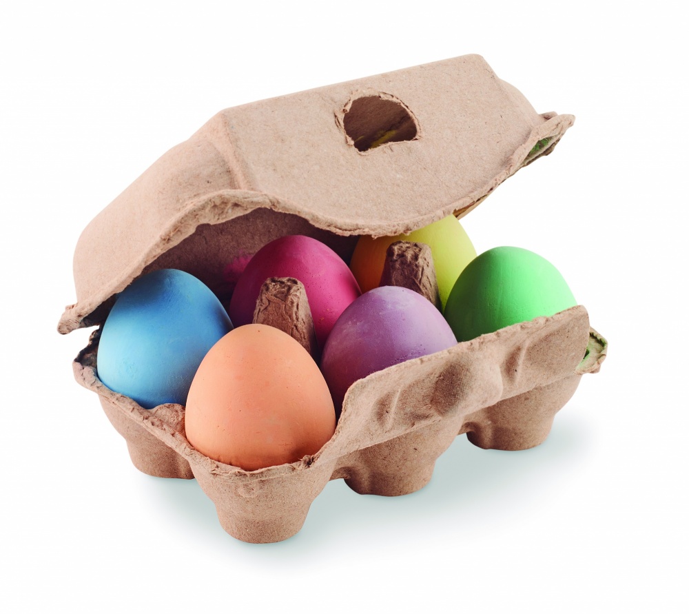 Logotrade promotional gift picture of: 6 chalk eggs in box