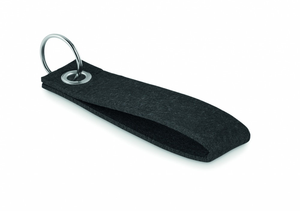 Logo trade business gifts image of: RPET felt key ring Hämeenlinna