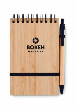 Logotrade business gifts photo of: A6 bamboo notepad with pen SONORABAM