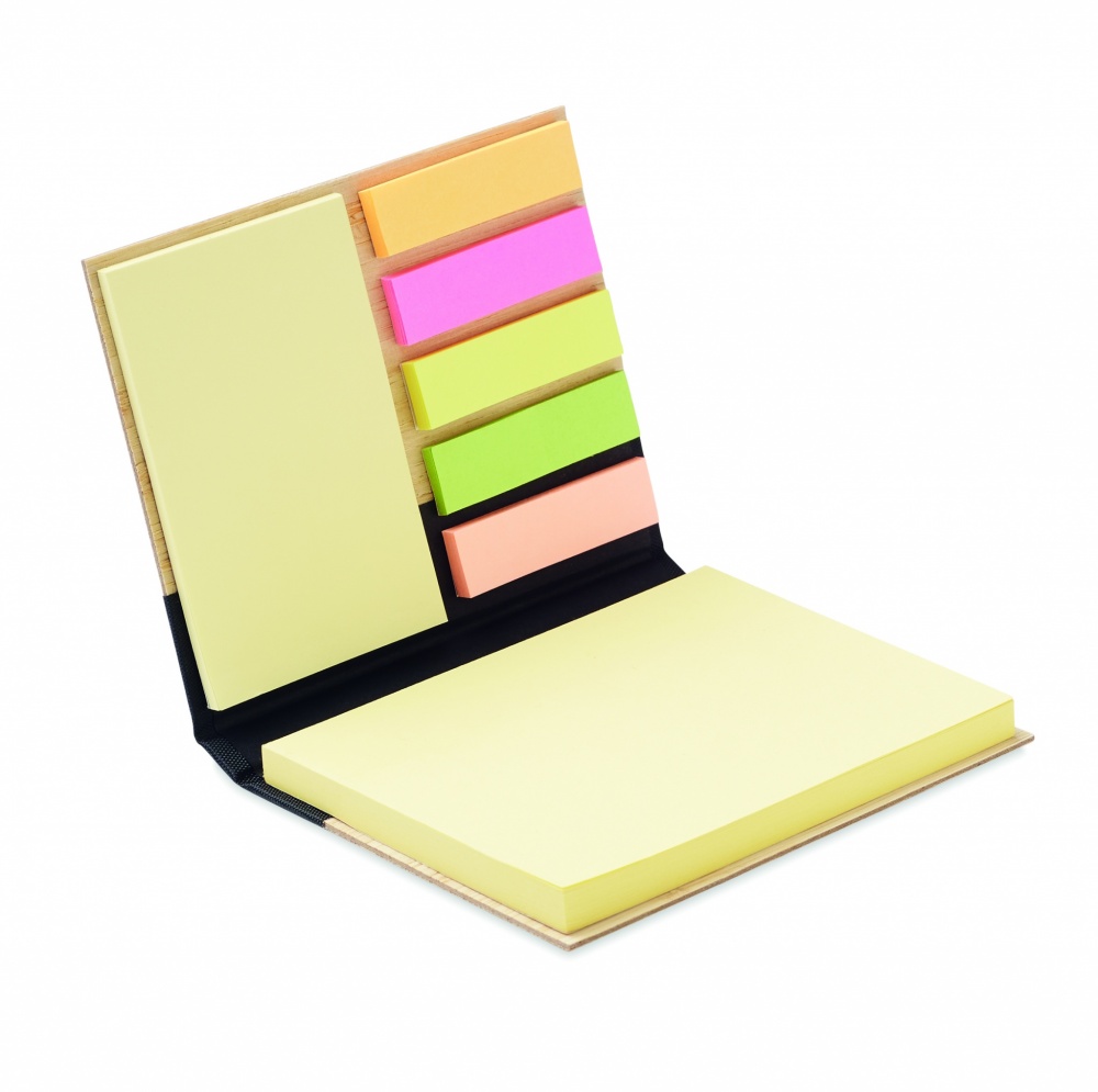 Logo trade promotional merchandise photo of: Bamboo sticky note memo pad