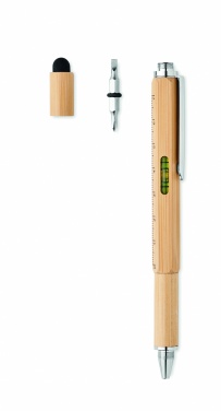 Logo trade promotional item photo of: Spirit level pen in bamboo